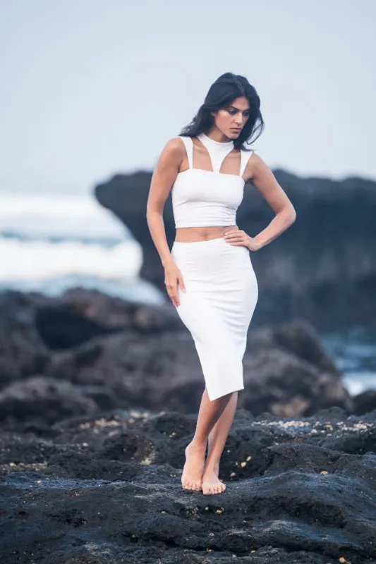 Knee High Pencil Skirt with Slit