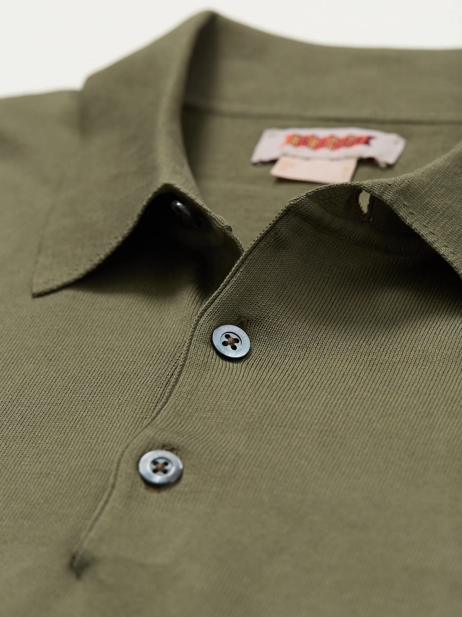 Knit Cotton Polo Shirt Army