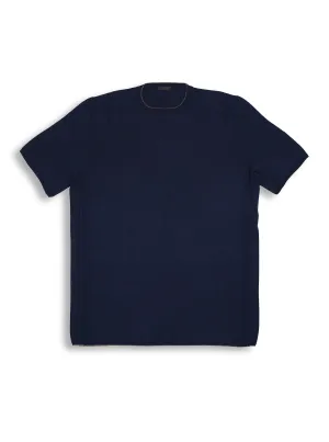 Knit Sweater Tee Shortsleeve Lapis
