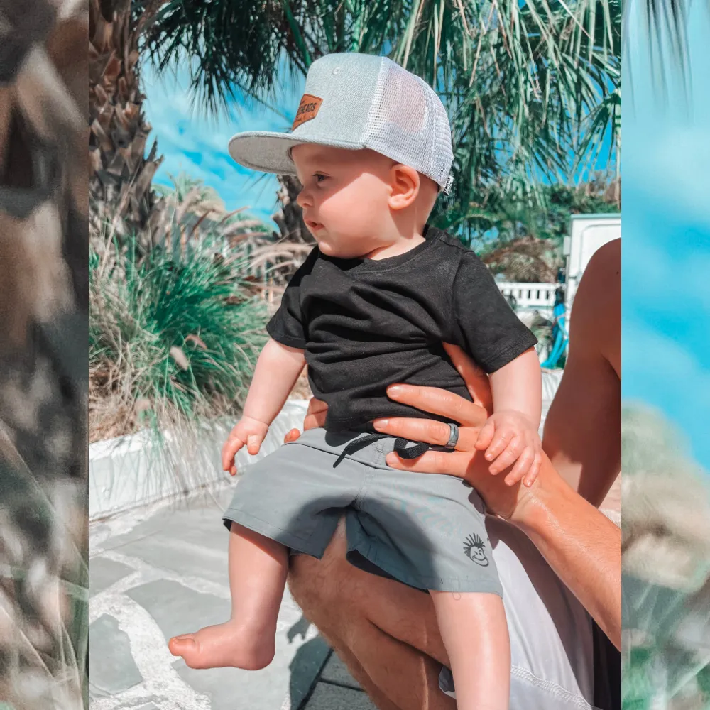 Knuckleheads Grey Swim Trunks Baby Boy Kids Blue Shorts