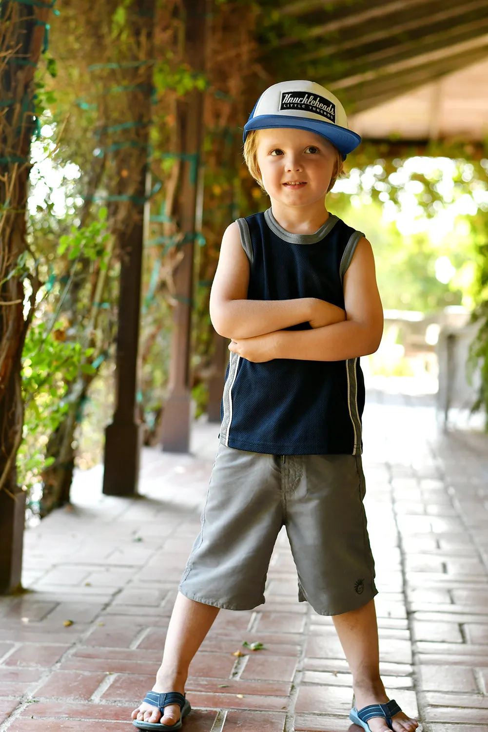 Knuckleheads Grey Swim Trunks Baby Boy Kids Blue Shorts