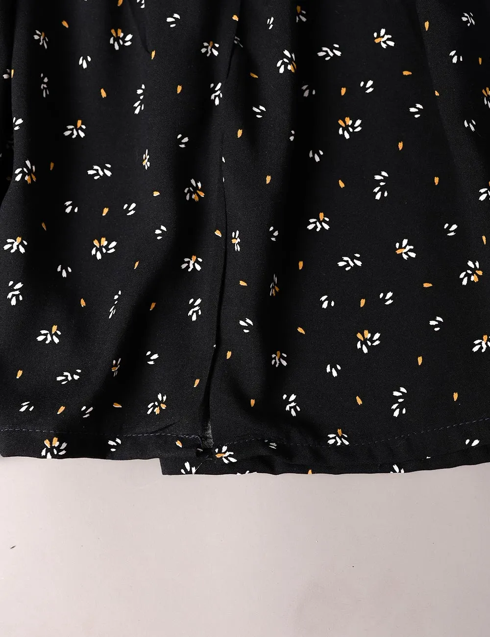 KOS-12-Black - Kids Linen Stitched Frock