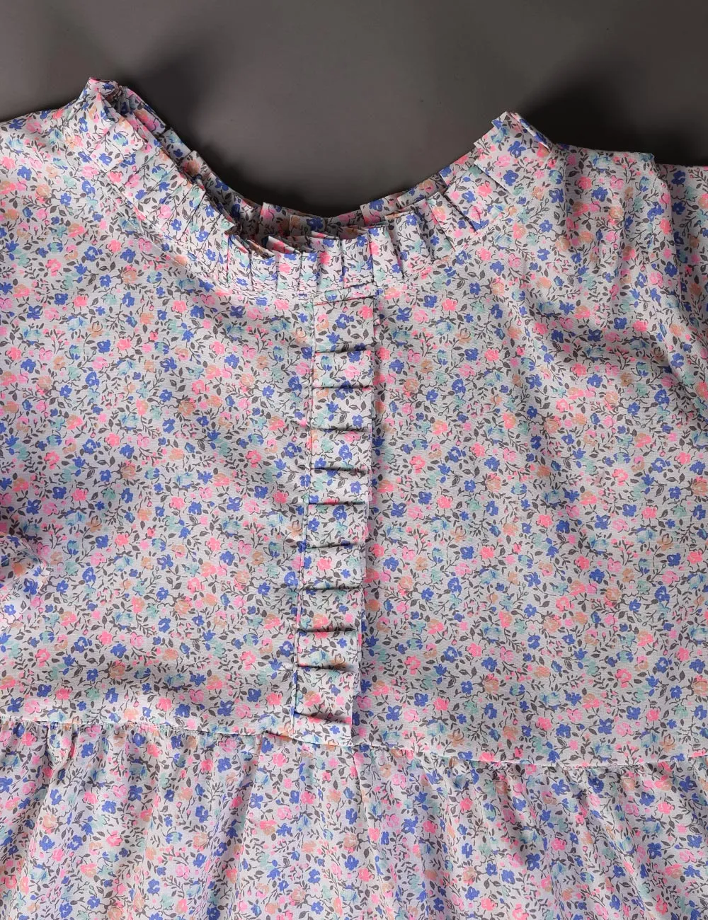 KOS-13-Multi - Kids Cotton Stitched Frock