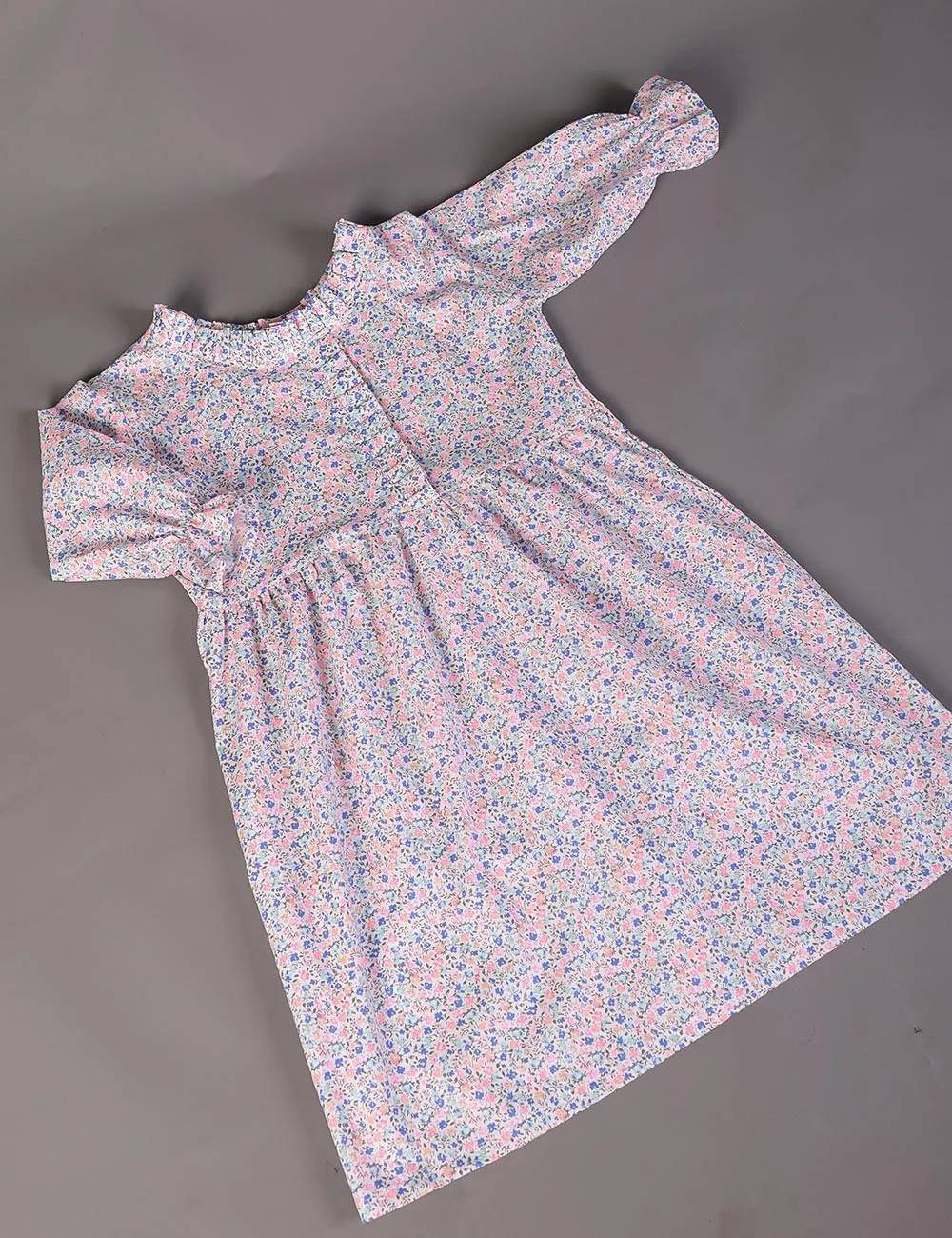 KOS-13-Multi - Kids Cotton Stitched Frock
