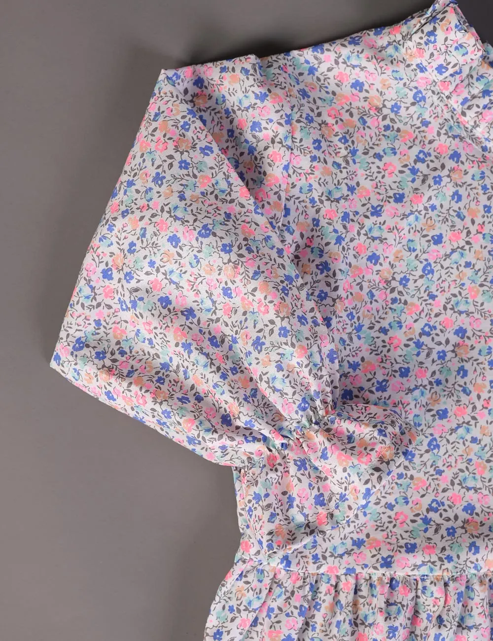 KOS-13-Multi - Kids Cotton Stitched Frock
