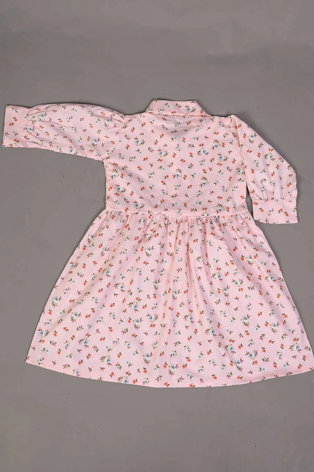 KOS-14-Pink - Kids Cotton Stitched Frock