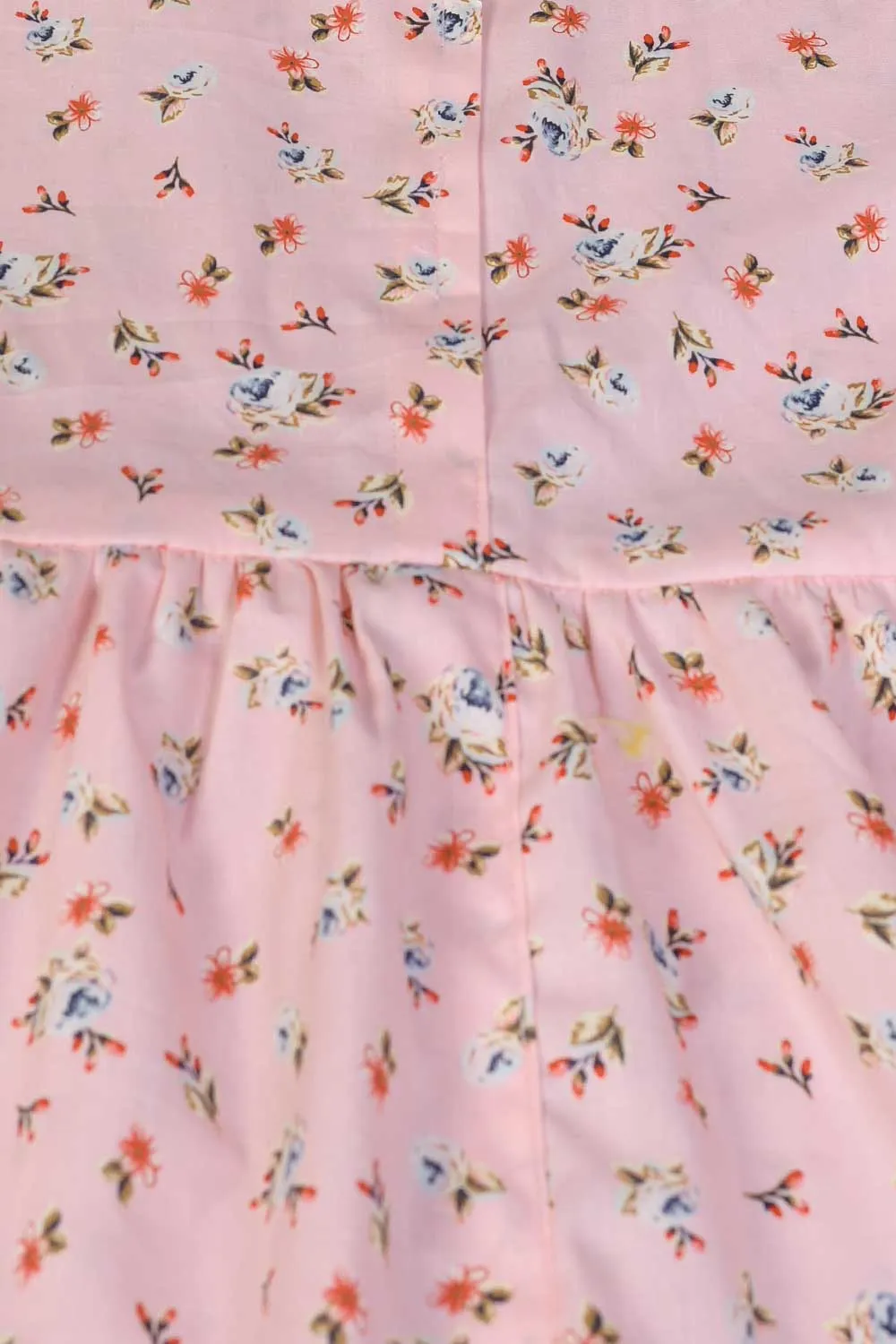 KOS-14-Pink - Kids Cotton Stitched Frock