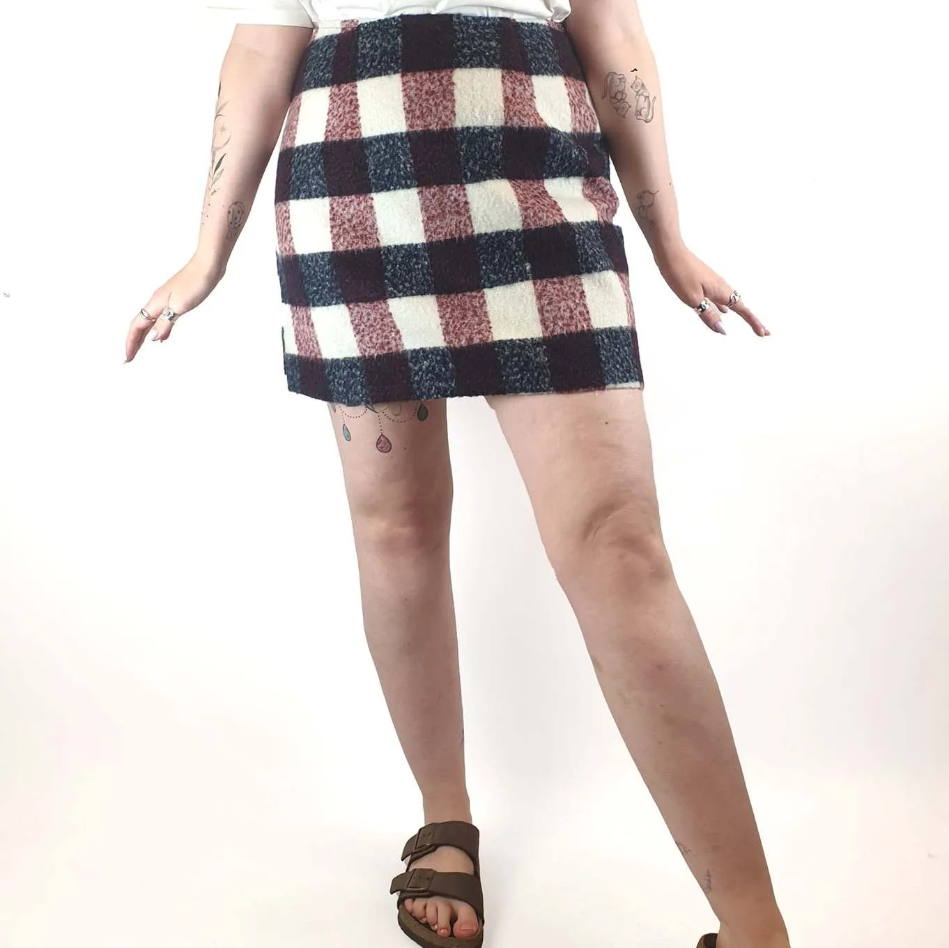 Kuwaii plaid mini skirt size 14 (best fits 12-14)