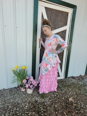 Ladies Pink Ruffle Skirts