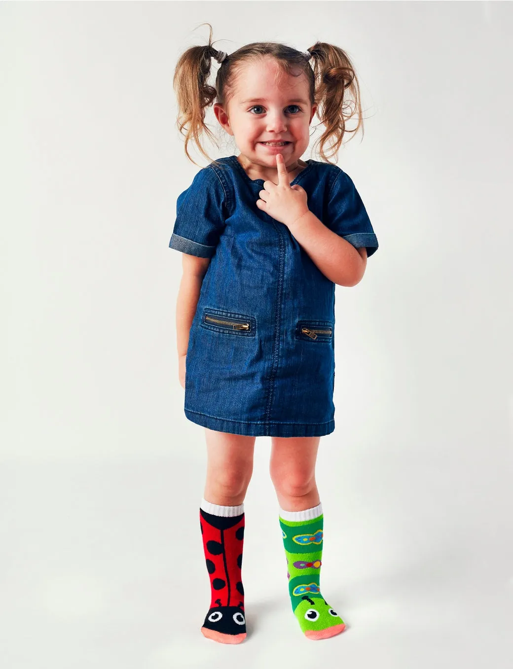 Ladybug & Caterpillar Mismatched Kids Socks