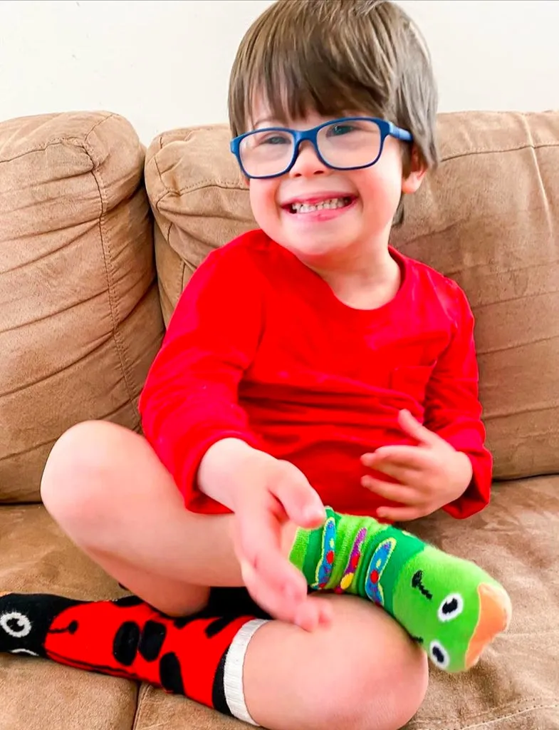 Ladybug & Caterpillar Mismatched Kids Socks