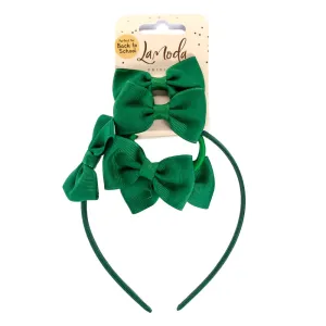 LaModa Princess Back to School Bow Set Green 5Pk