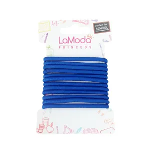 LaModa Princess Back to School Round Ponytailers Royal Blue Metal Free 12Pk
