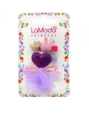 LaModa Princess Girls Clips Little Princess Pink 2Pk