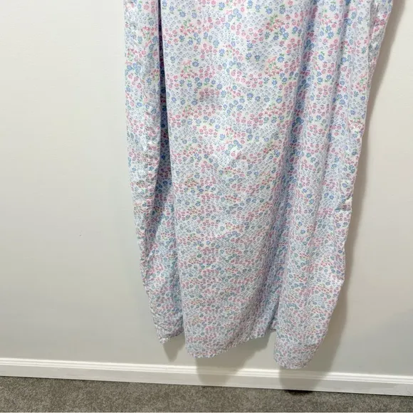 Lanz of Salzburg Tank Nightgown Size Small Floral Eyelet Lace Straps Made in USA