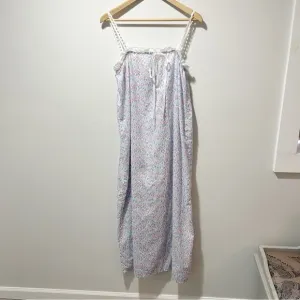 Lanz of Salzburg Tank Nightgown Size Small Floral Eyelet Lace Straps Made in USA
