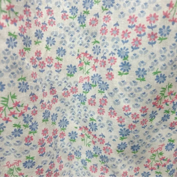 Lanz of Salzburg Tank Nightgown Size Small Floral Eyelet Lace Straps Made in USA