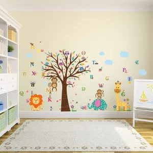 Learn in London Zoo Children Kids Wall Sticker Nursery Multi