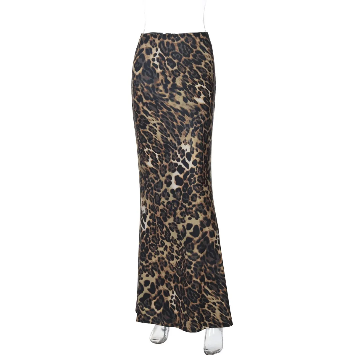 Leopard print contrast mini skirt