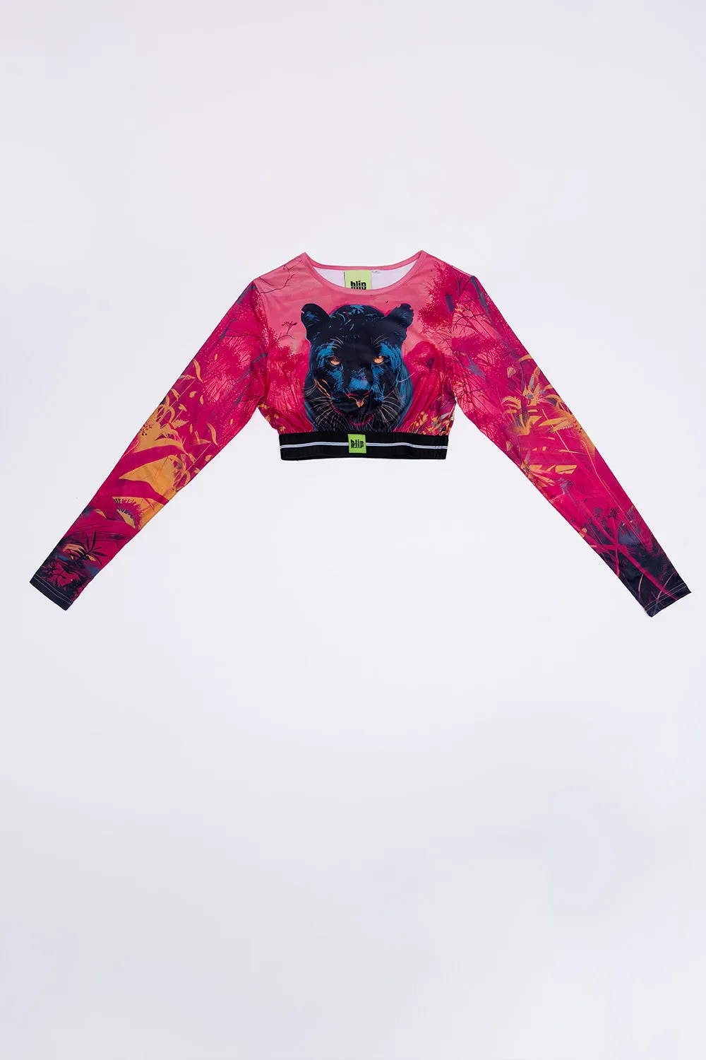 Leopard Print Crop Top (Long Sleeve)