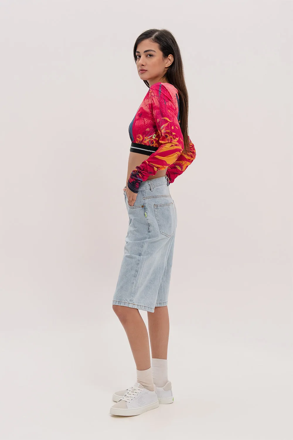 Leopard Print Crop Top (Long Sleeve)