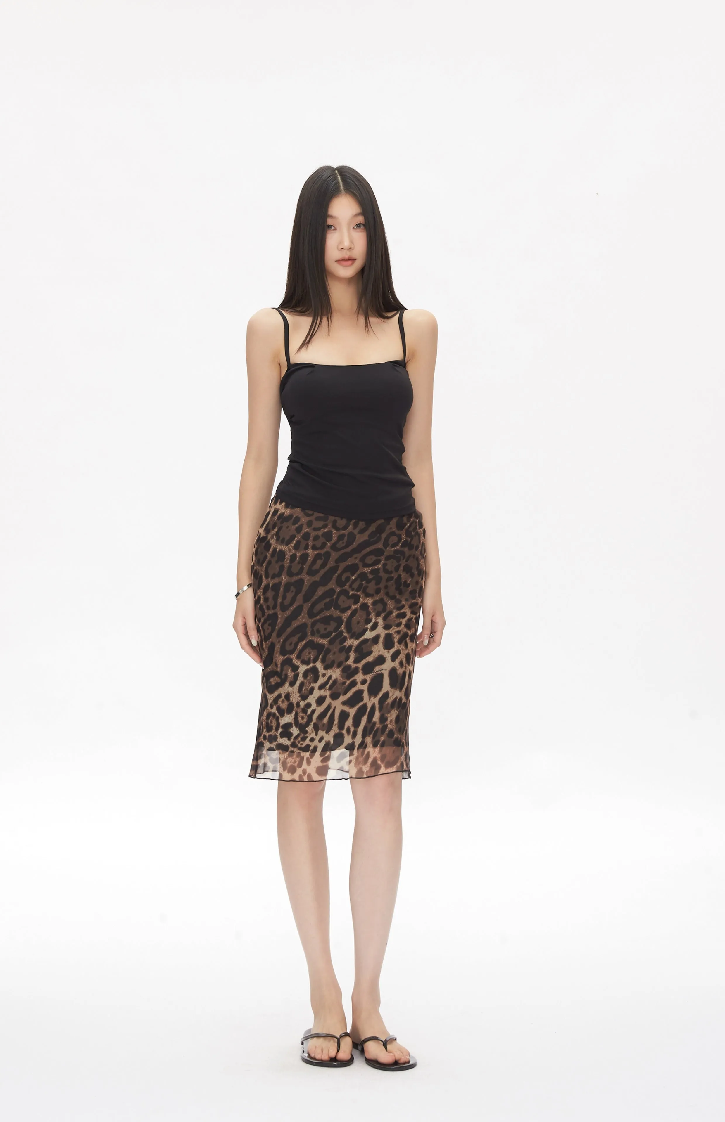 leopard print hip skirt
