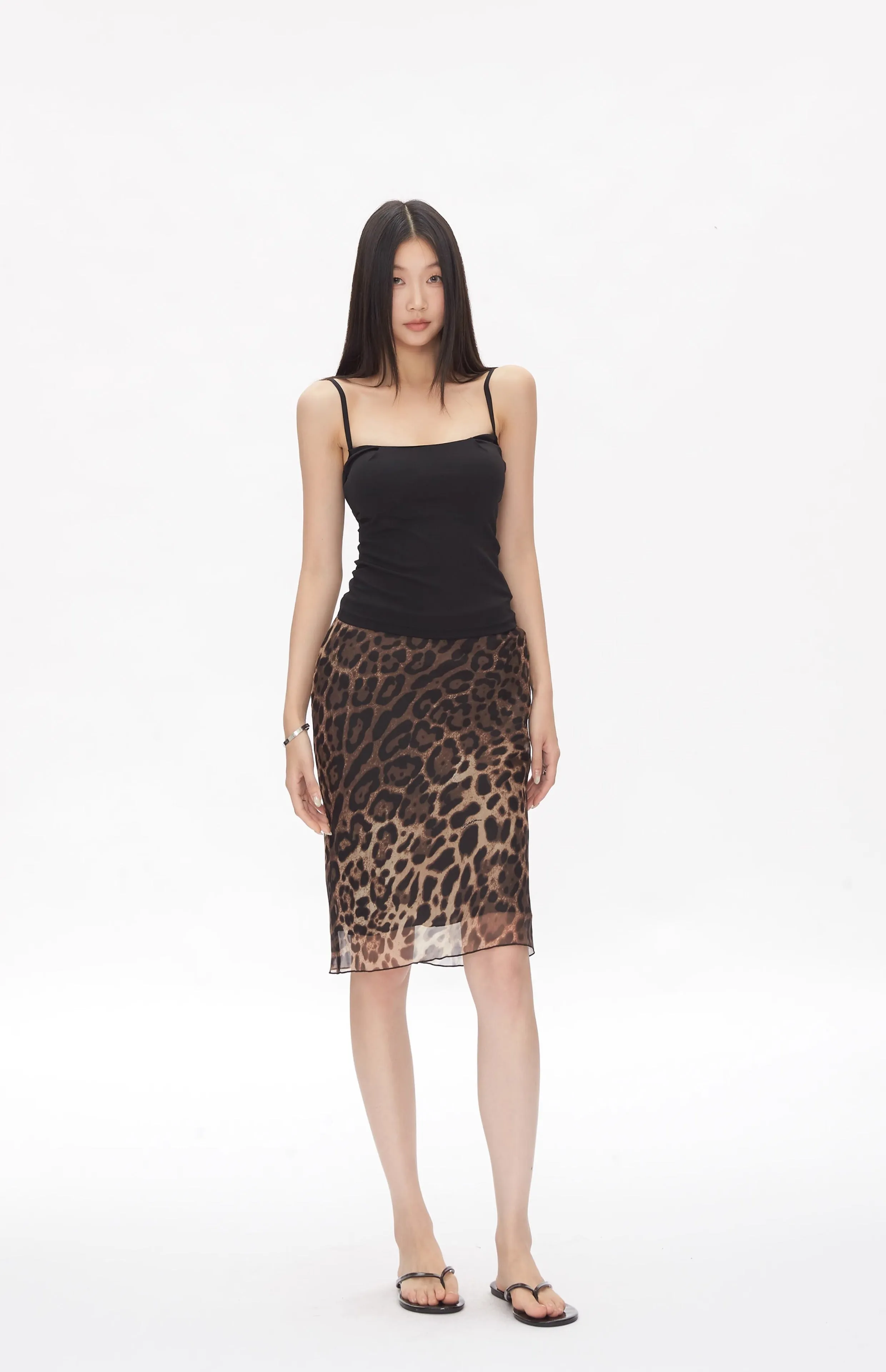 leopard print hip skirt