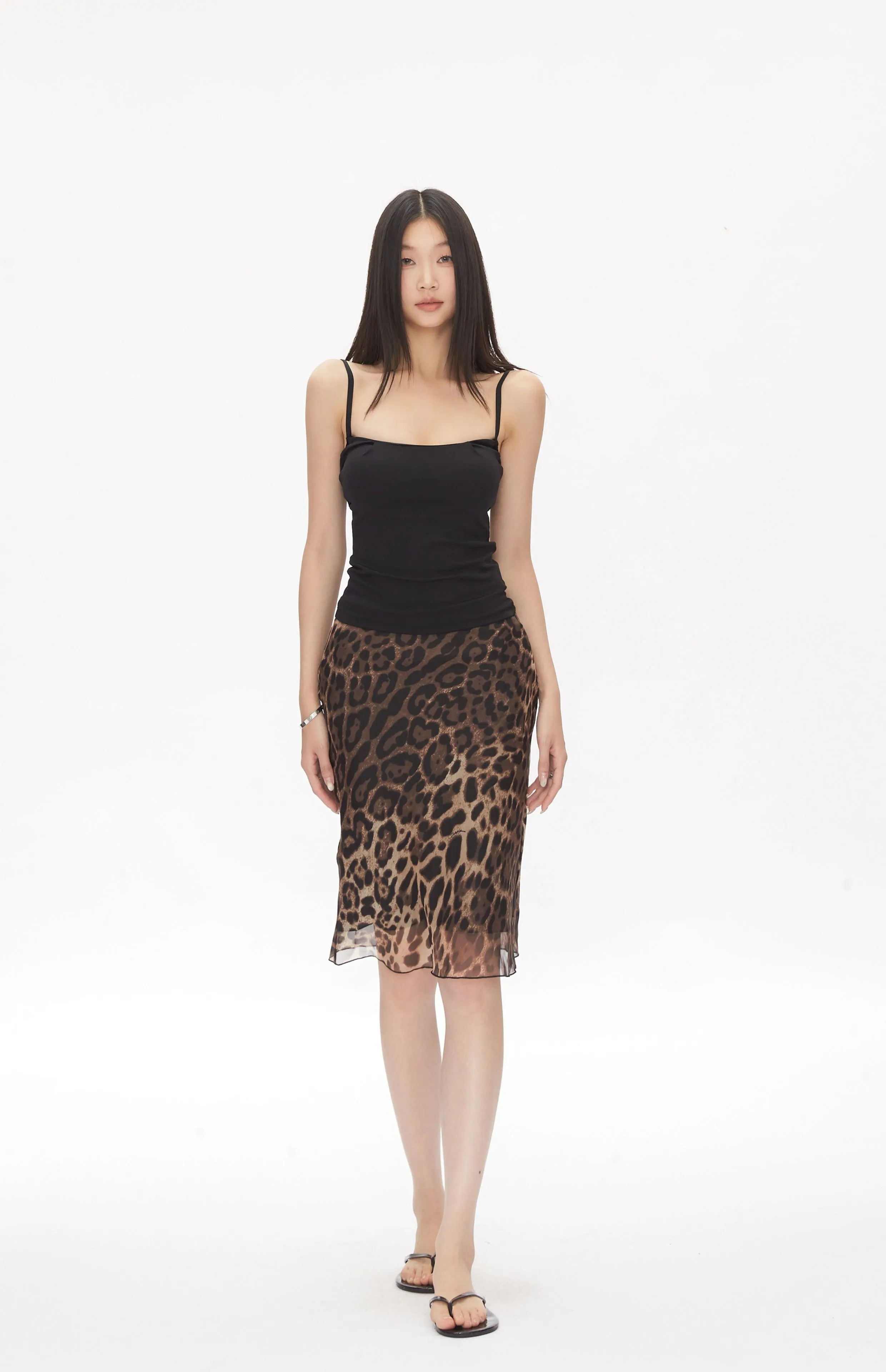 leopard print hip skirt