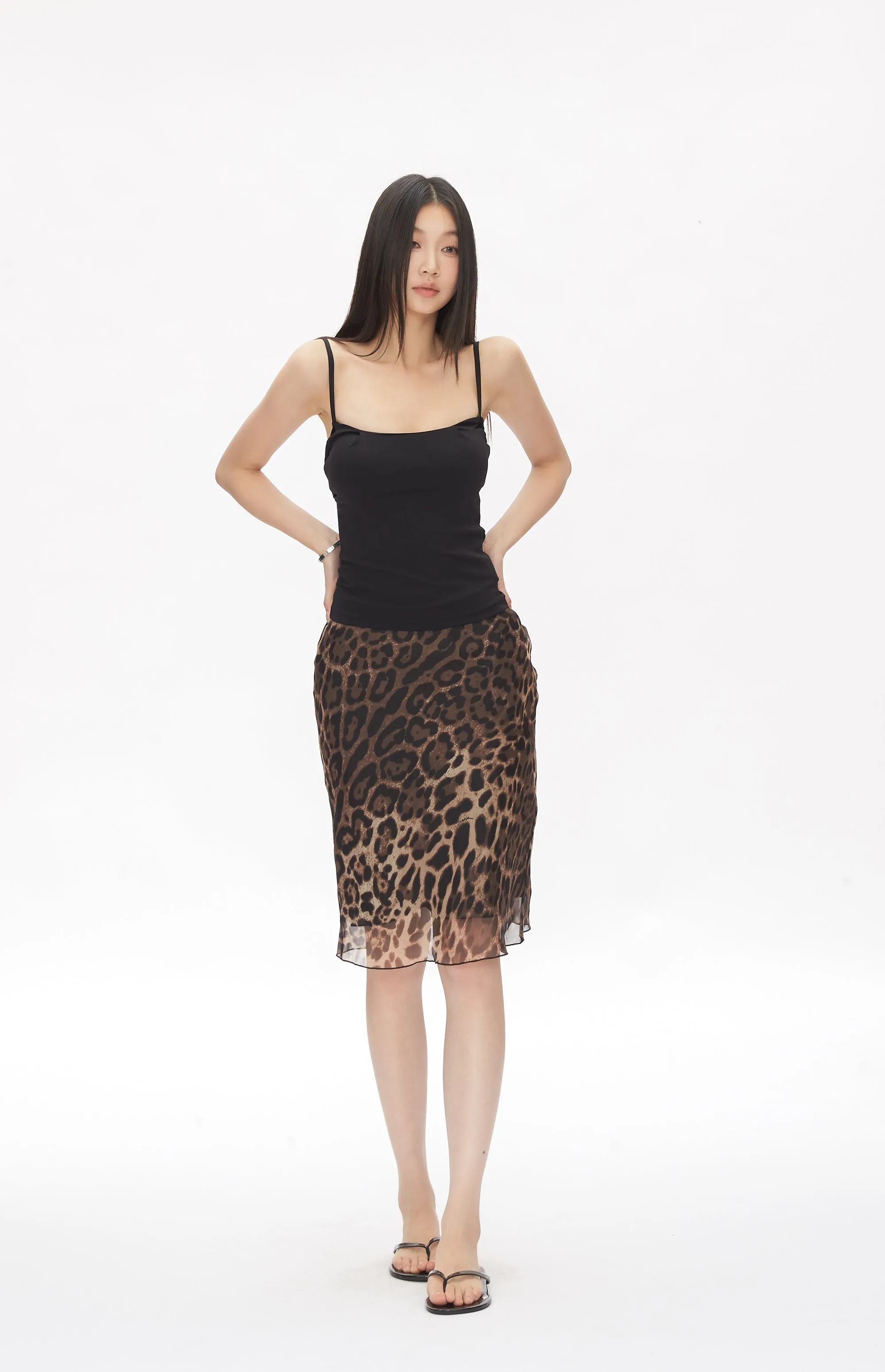 leopard print hip skirt