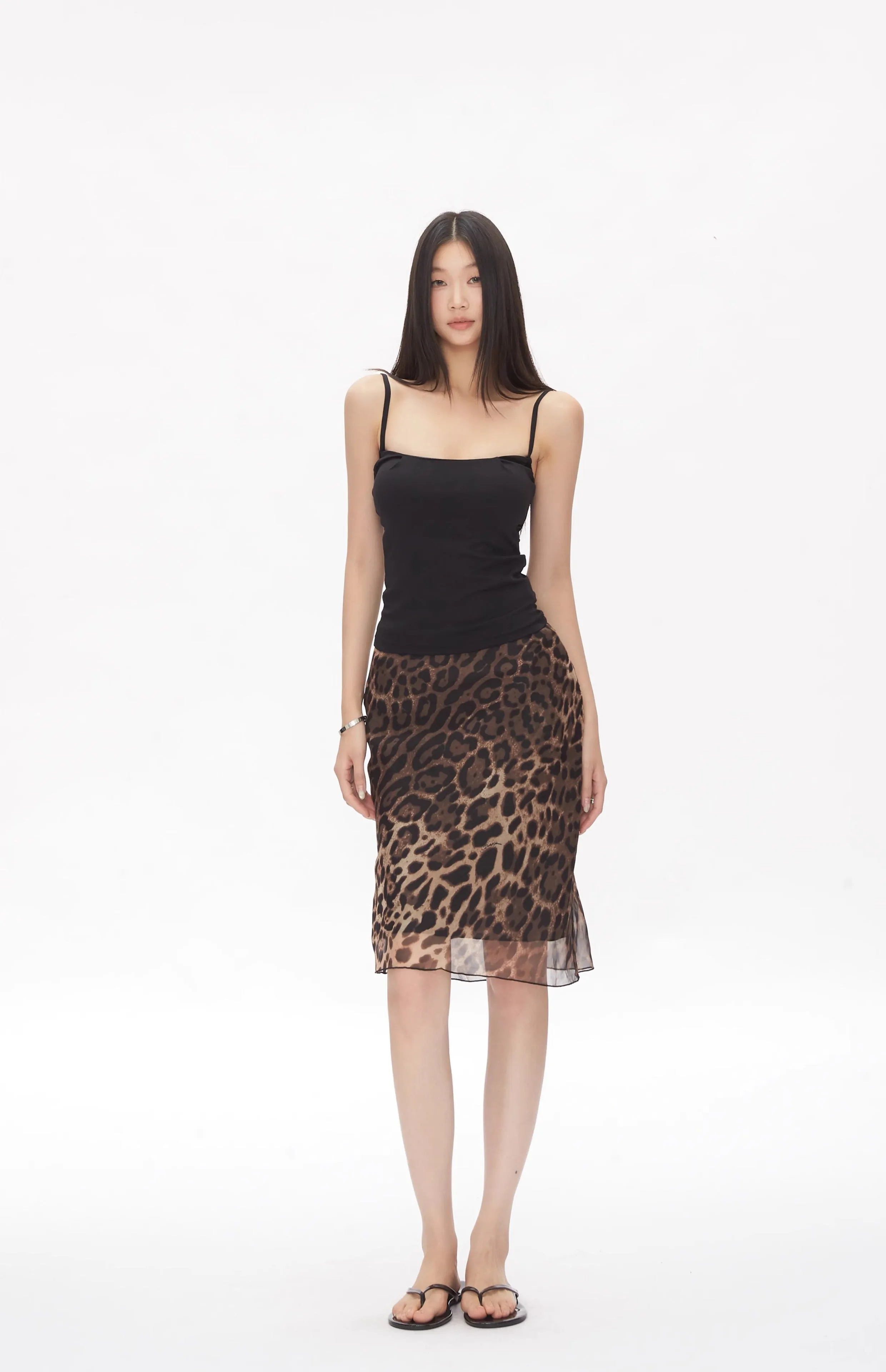 leopard print hip skirt