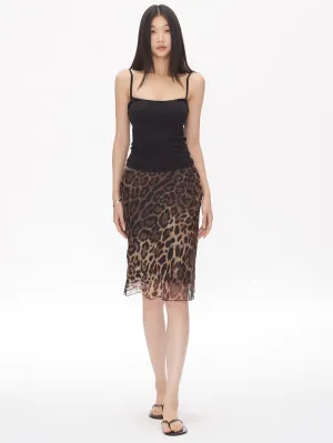 leopard print hip skirt