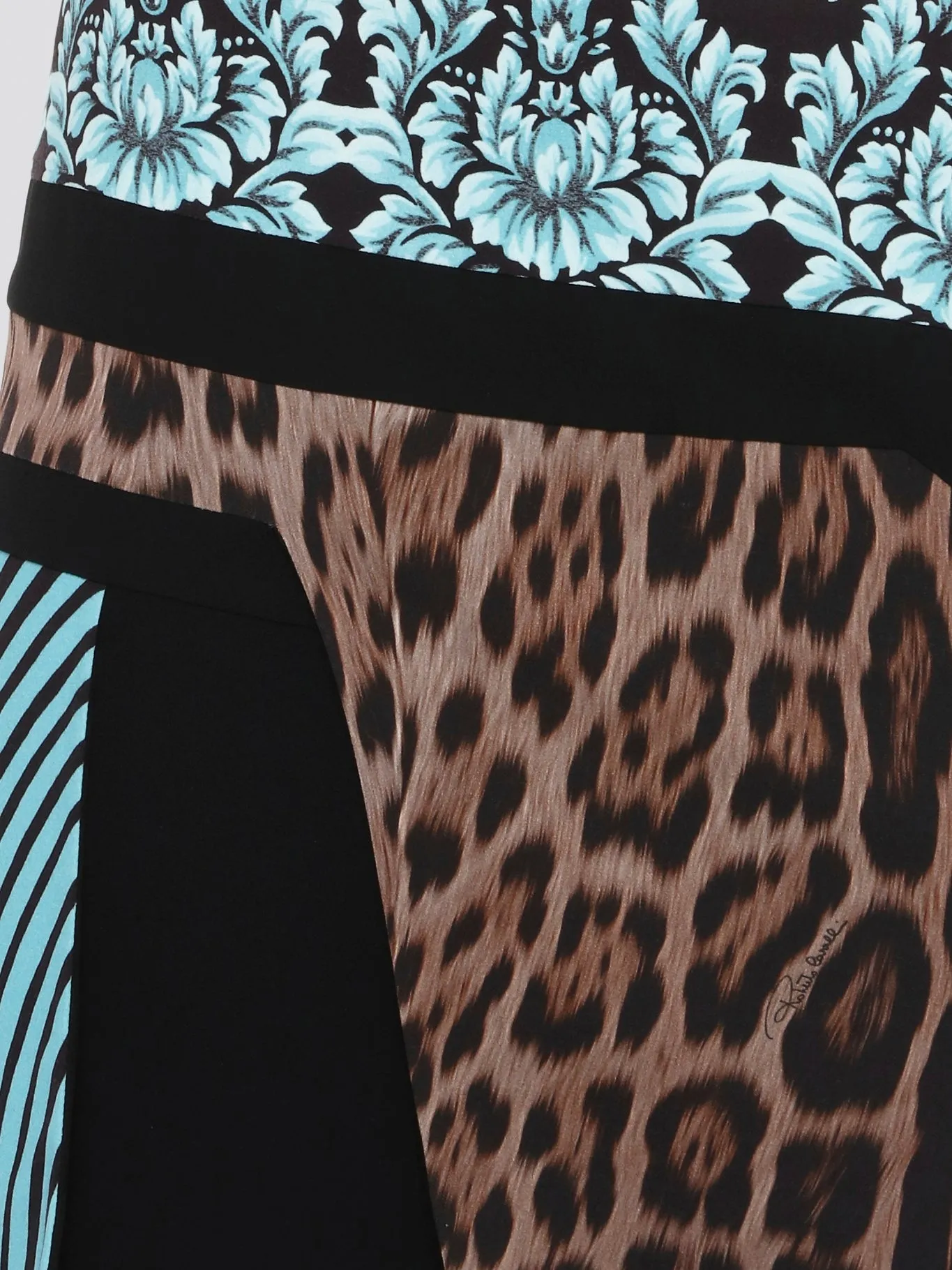 Leopard Print Panel Mini Skirt