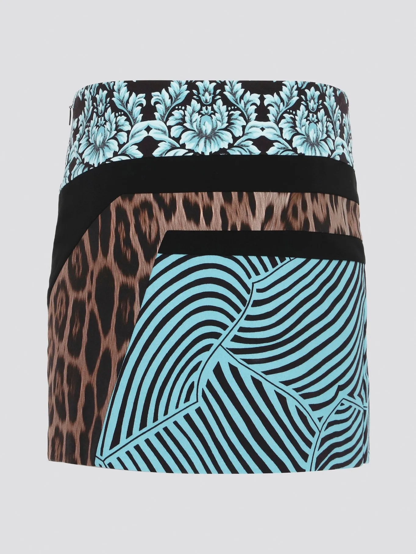 Leopard Print Panel Mini Skirt