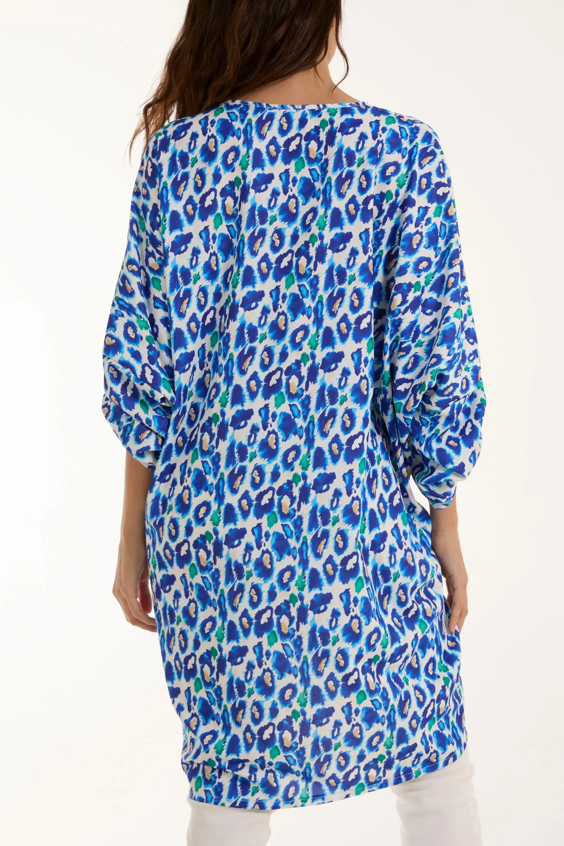 Leopard Print Twisted Front Blouse