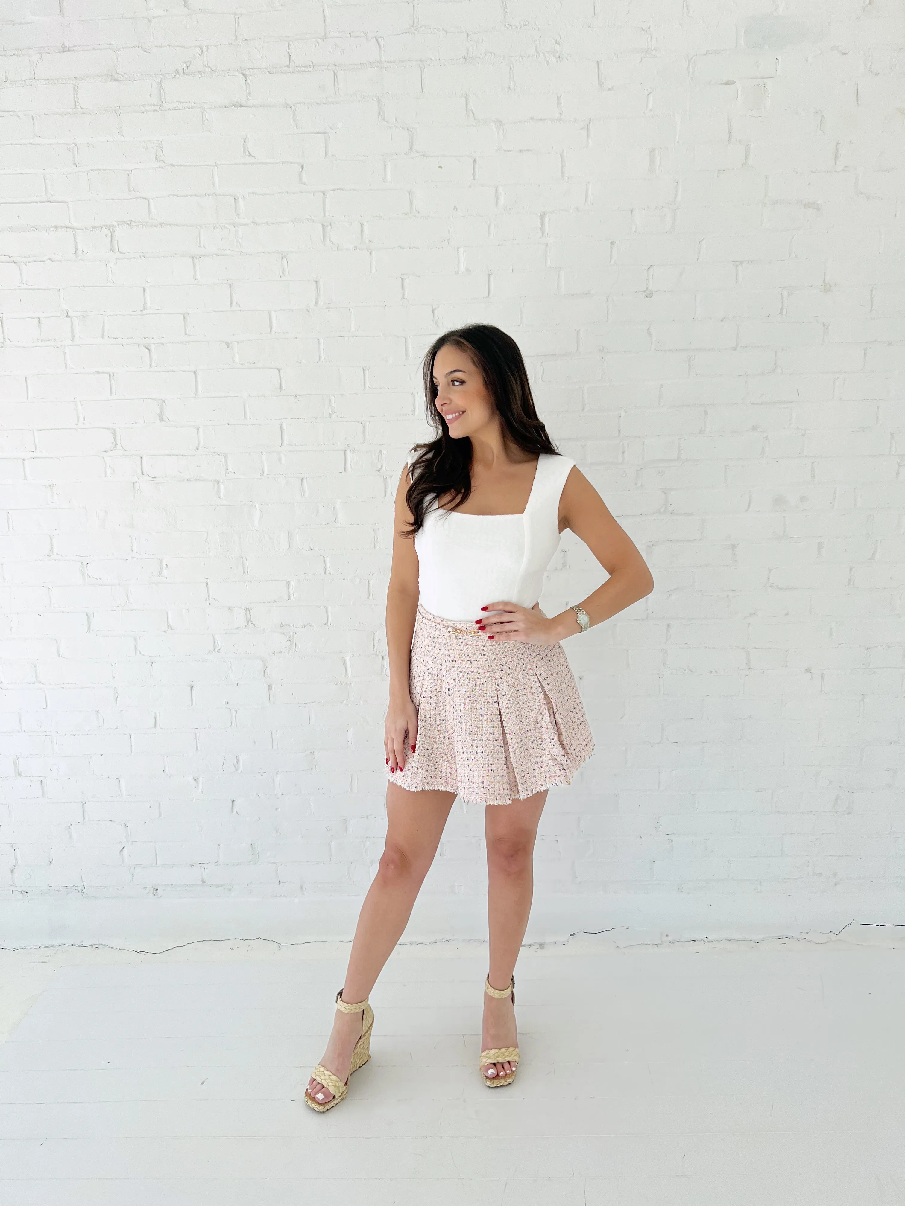 Let's Celebrate Tweed Mini Skirt