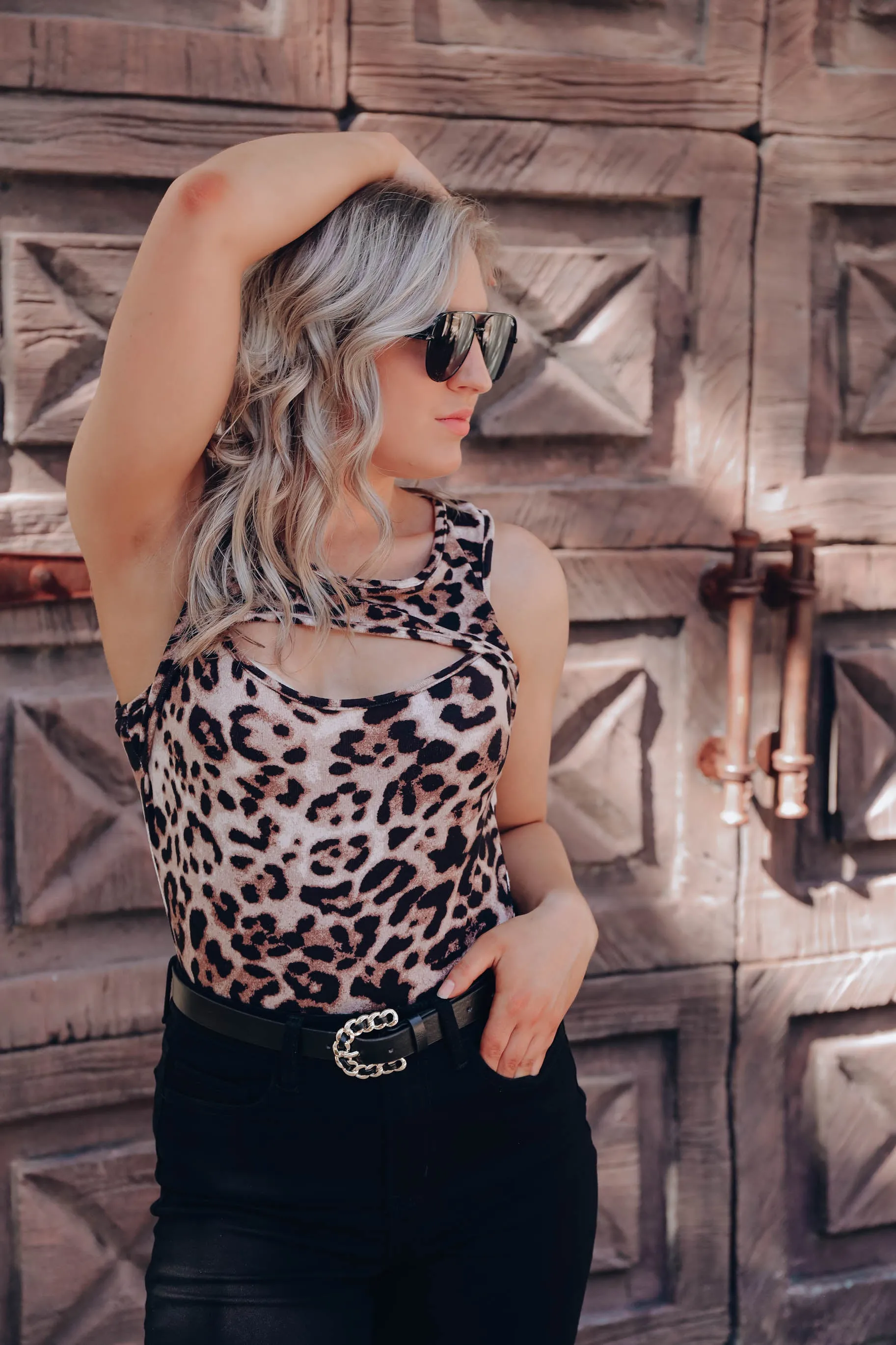 Lia Leopard Cutout Bodysuit