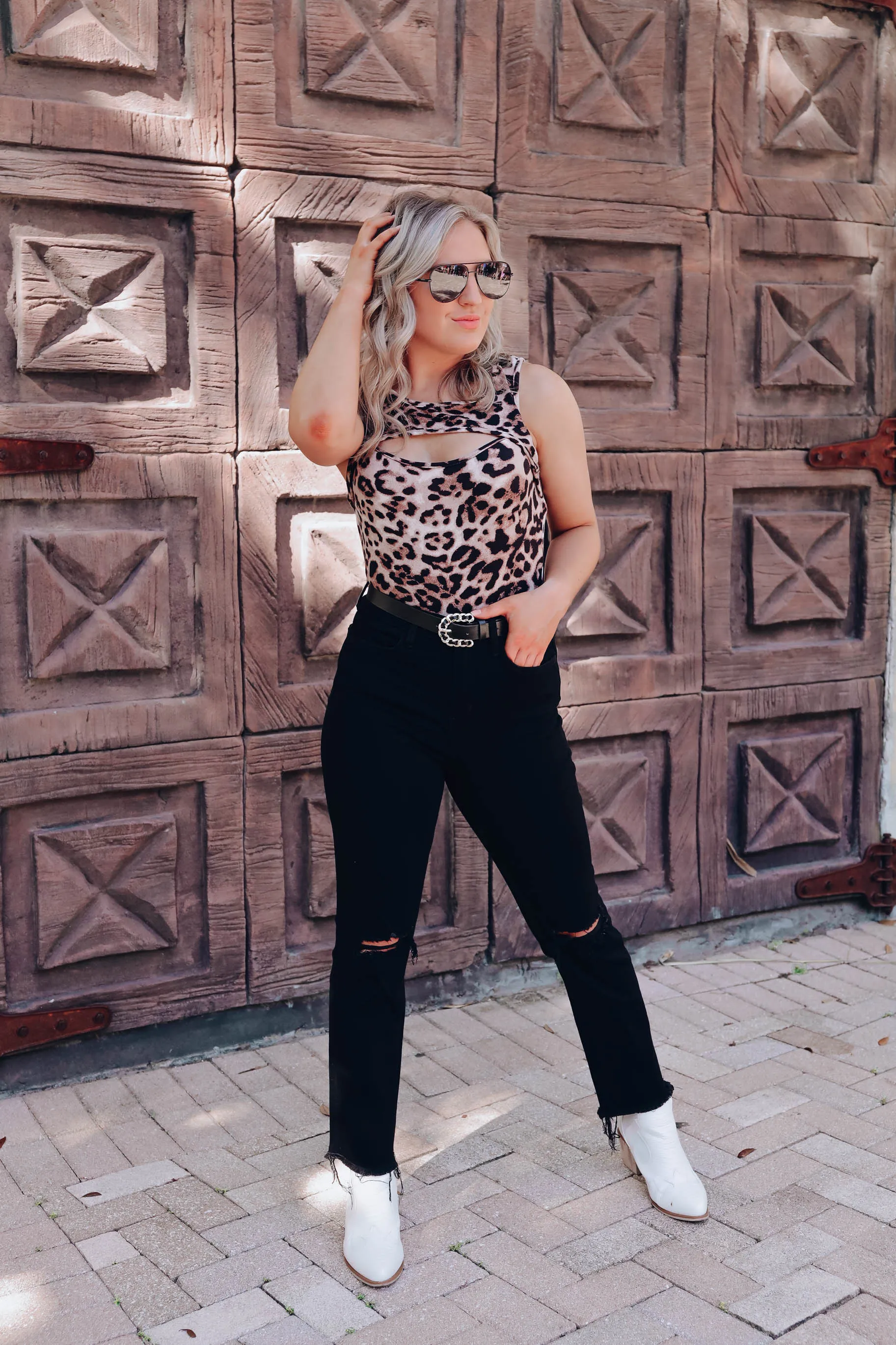 Lia Leopard Cutout Bodysuit
