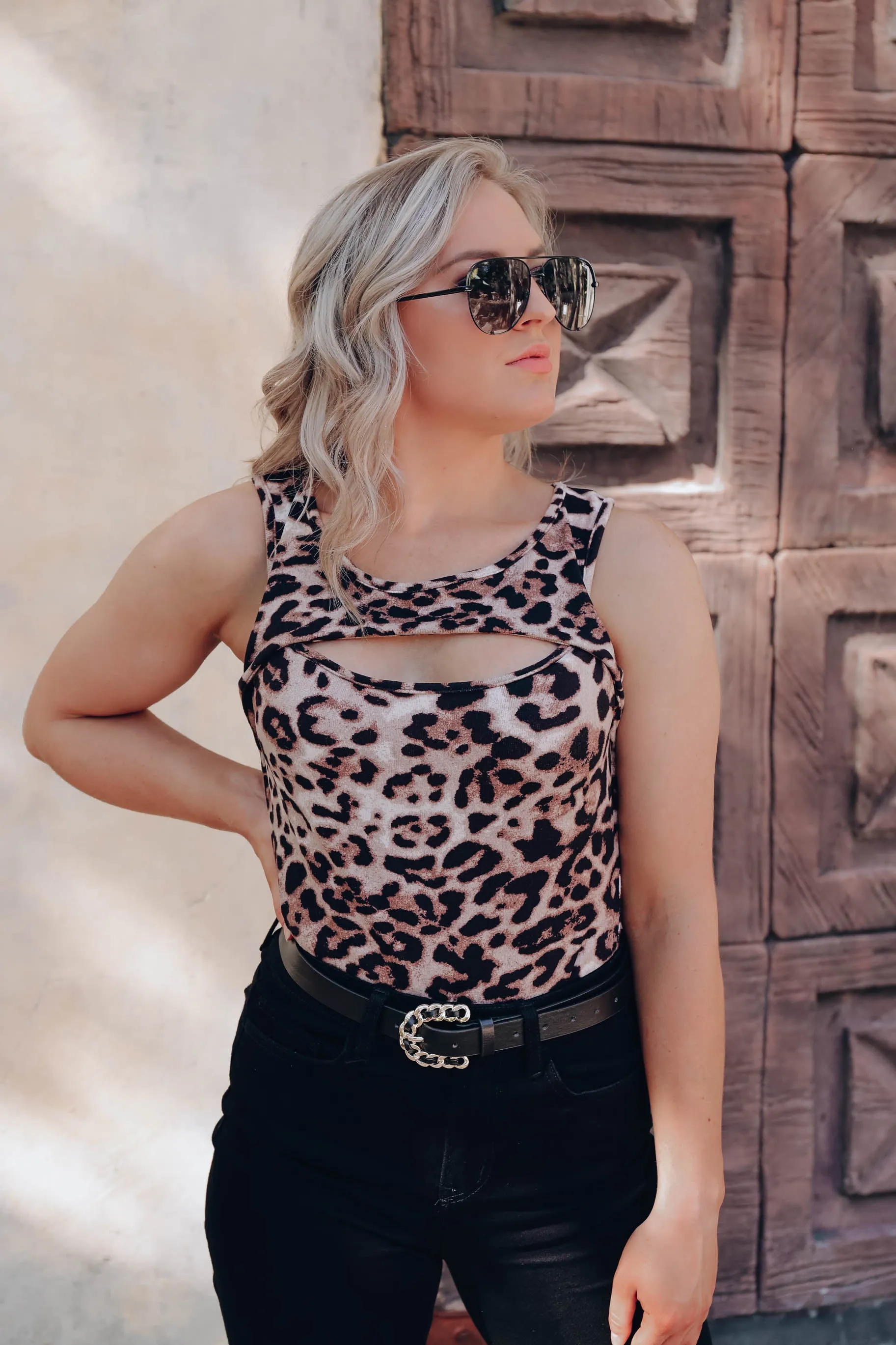 Lia Leopard Cutout Bodysuit