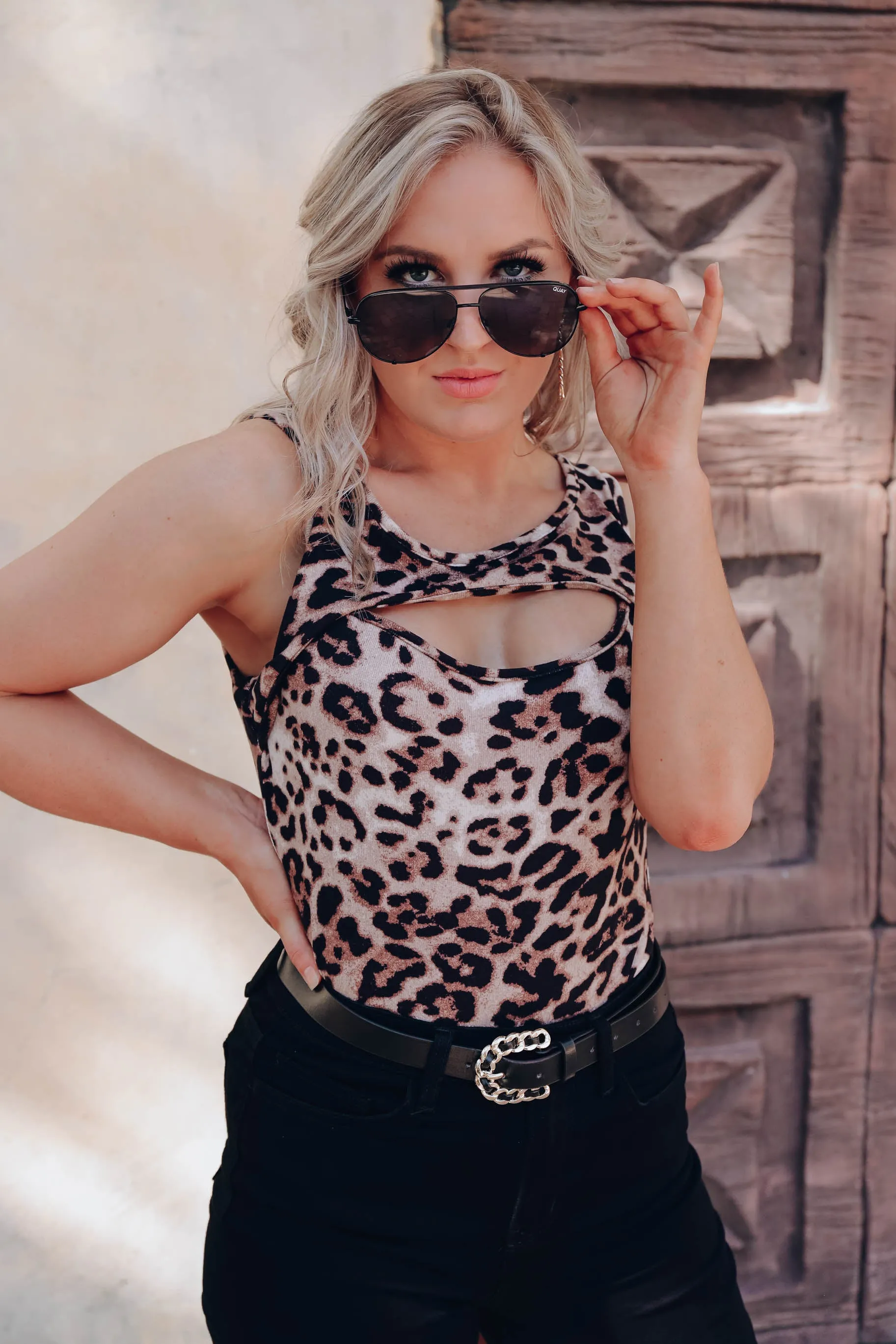 Lia Leopard Cutout Bodysuit