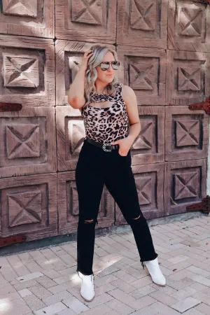 Lia Leopard Cutout Bodysuit