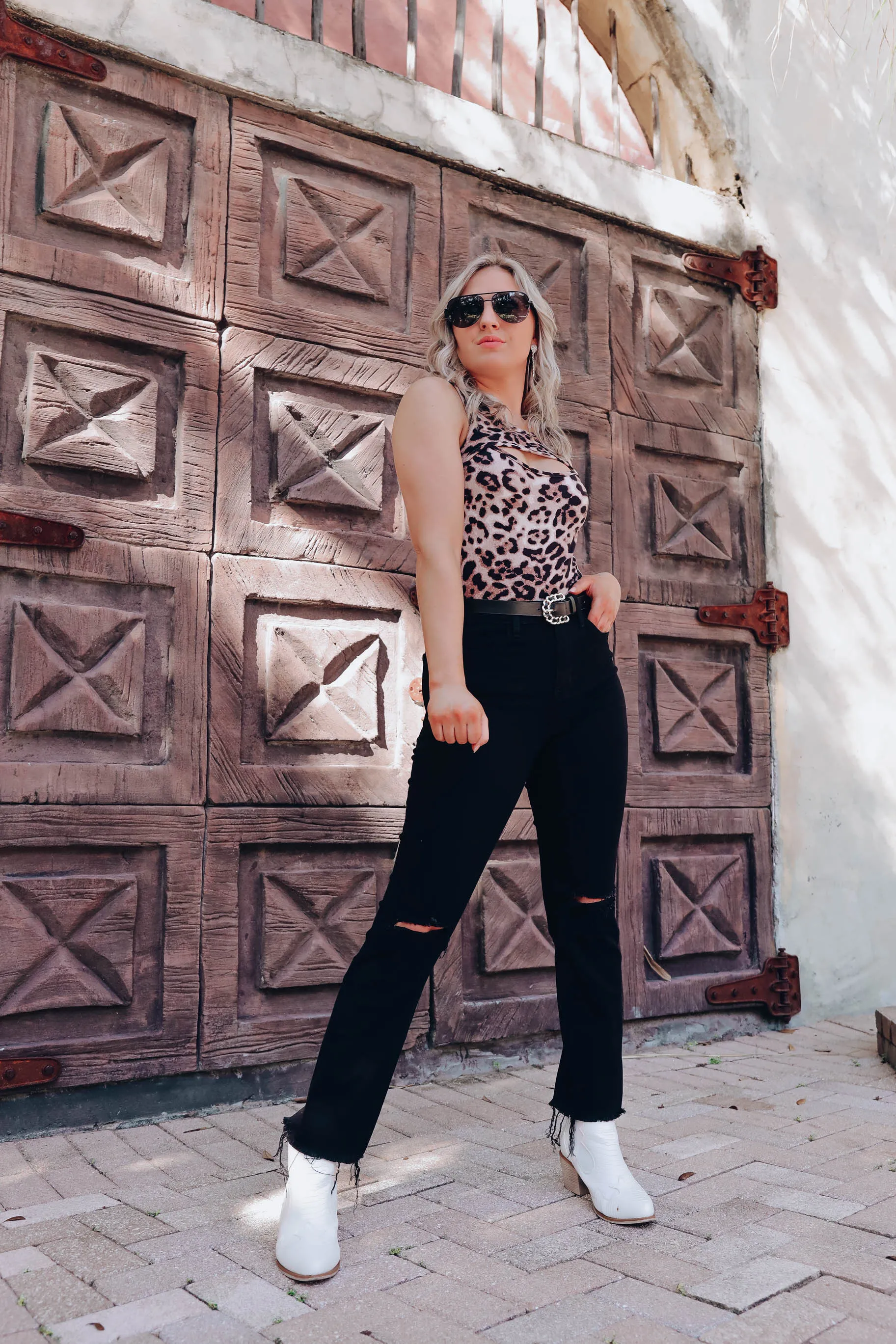 Lia Leopard Cutout Bodysuit