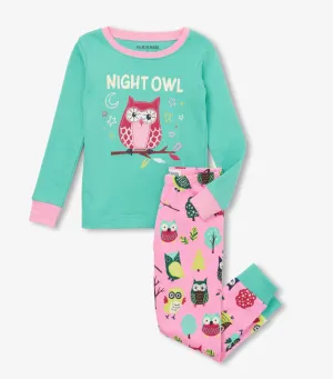 Little Blue House Night Owl Girls Pajama Set