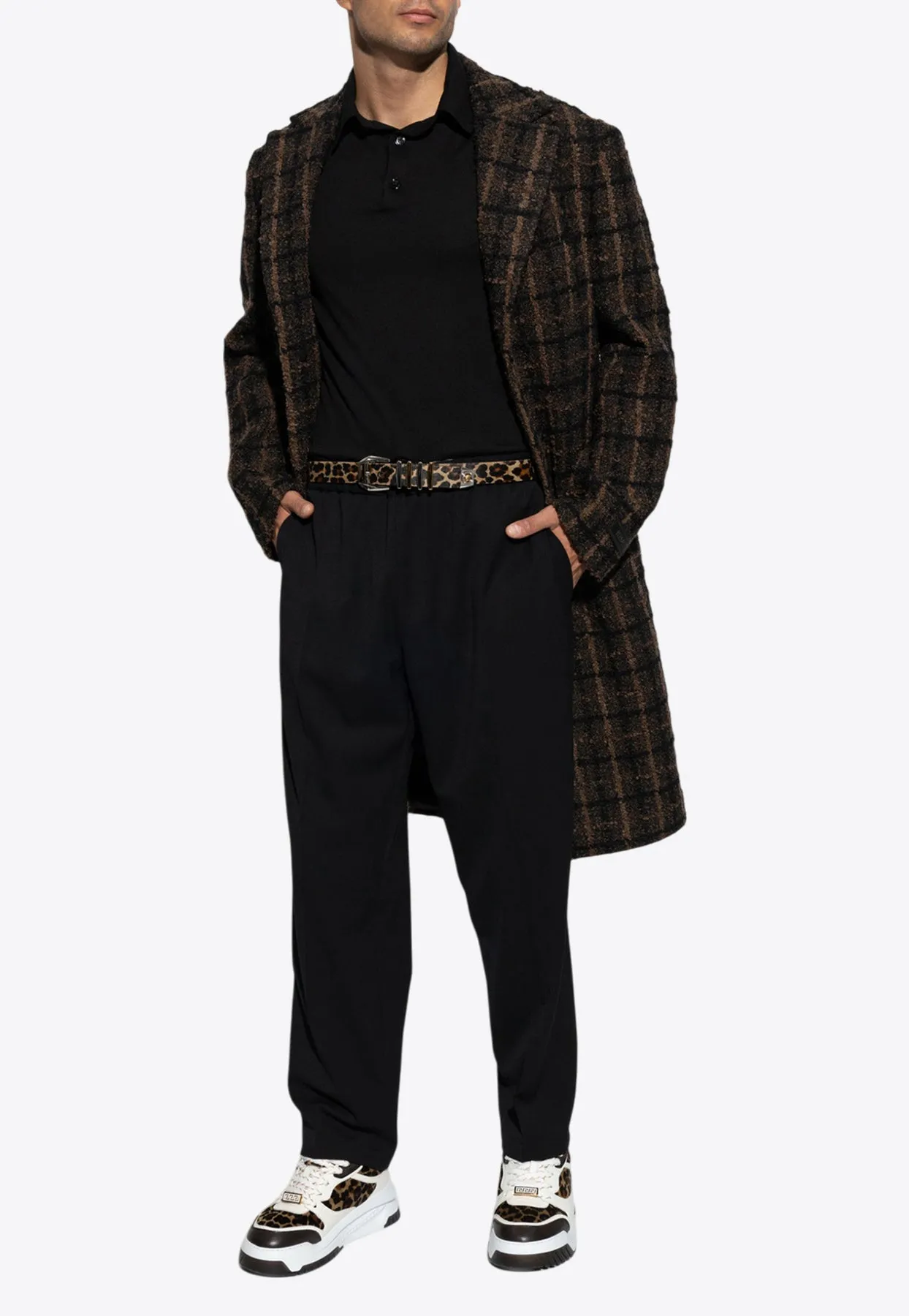 Logo Label Long-Sleeved Polo T-shirt