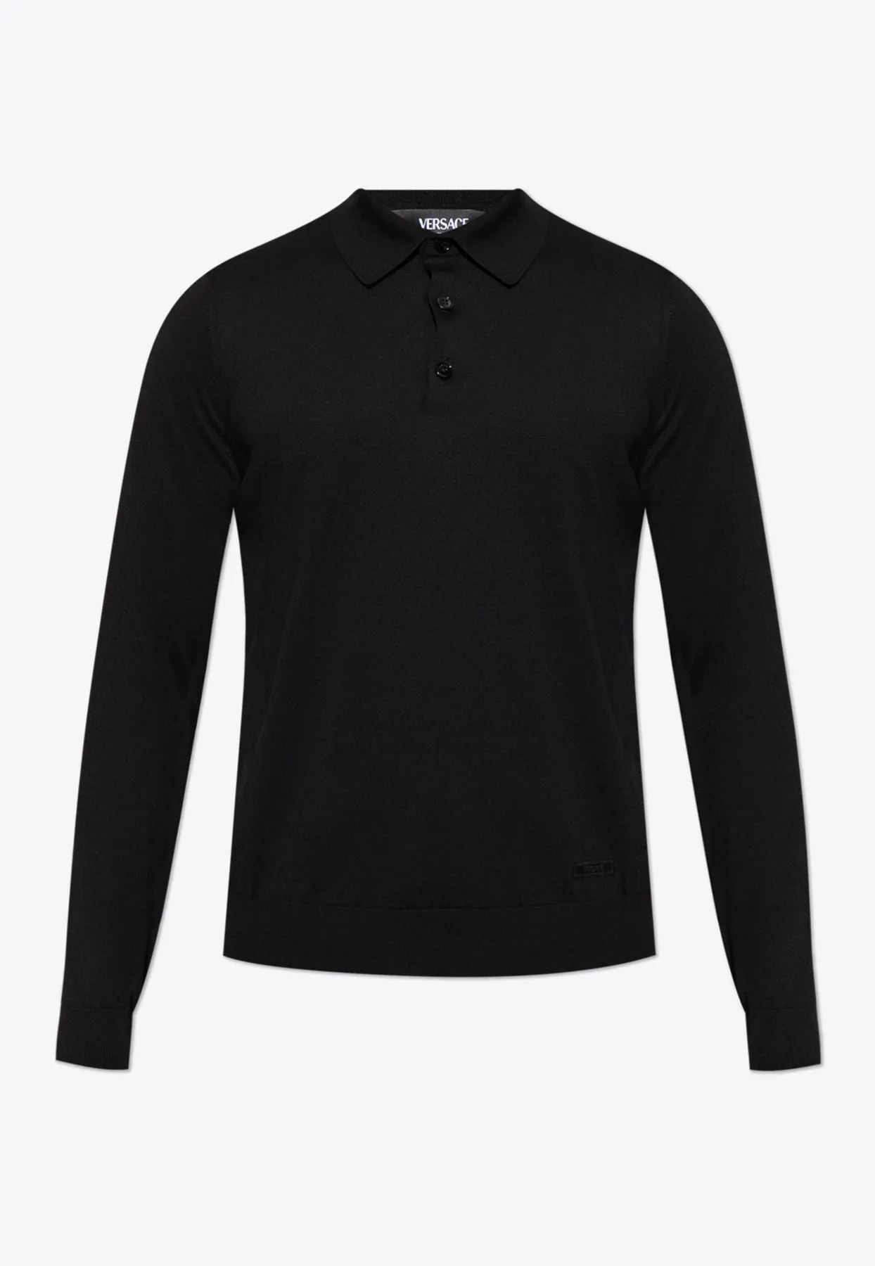 Logo Label Long-Sleeved Polo T-shirt