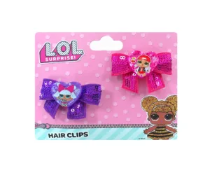 LOL Surprise Girls Clips Pink Purple Bow 2Pk