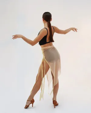 Long Mesh Ribbon Skirt