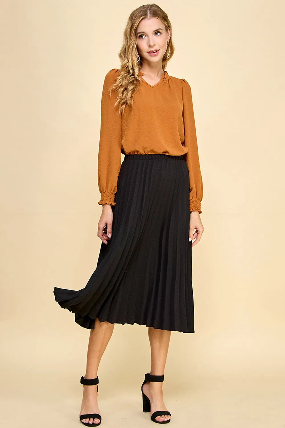 Long Pleated Skirt