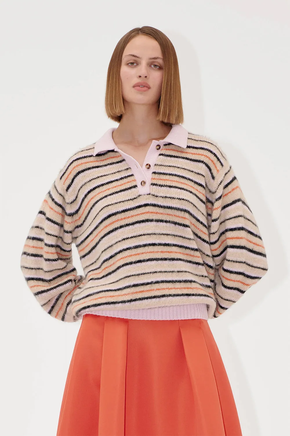 Long Sleeve Knit Polo