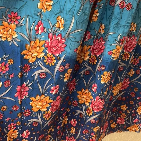 Loungees Women’s Floral 100% Cotton Maxi Dress. House Dress. Muumuu. Sz L