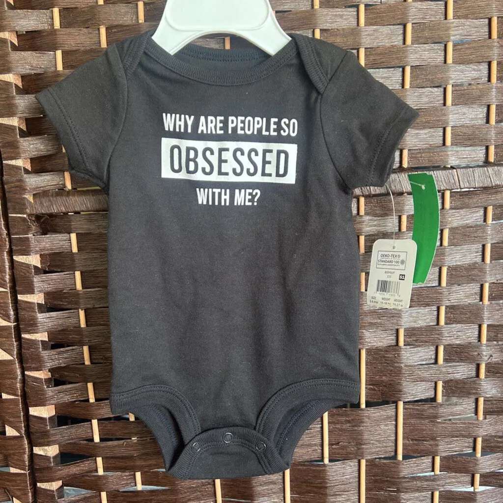 lullaby,Bl/Wh,3-6 mos,Obsessed onesie